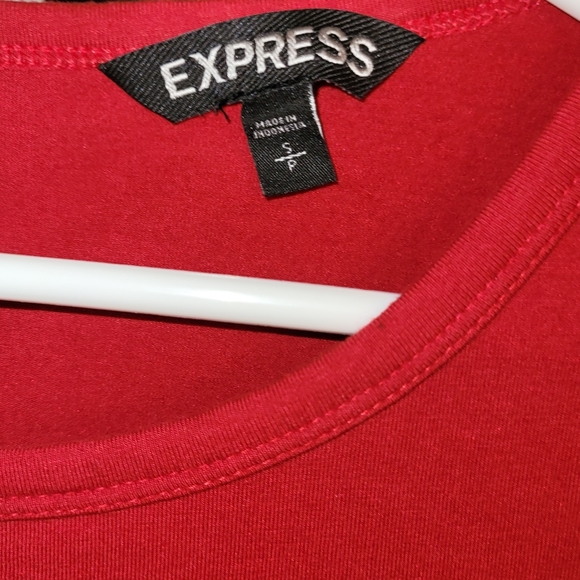 *SOLD Express |💃Stretchy Ruched Bodycon Long Red Dress Women's S/M - Picture 2 of 5